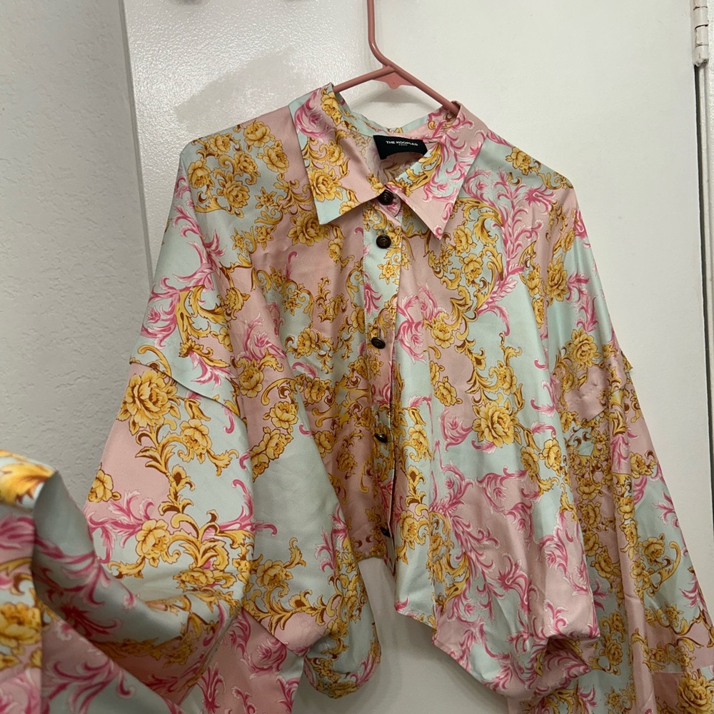 The Kooples Pink and Yellow Floral Shirt